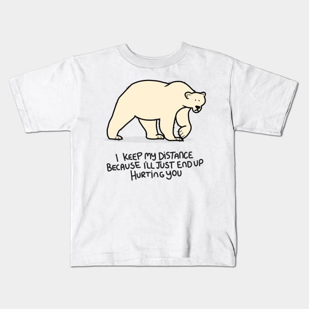 Grumpy Polar Bear Kids T-Shirt by grumpyanimals